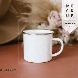 MOCKUP | Camper Mug, 12oz, Campsite Mug | Diverse Mockups, Mug in Hands with Black Woman Model