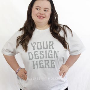White Comfort Colors C1717 Mockup | Diverse Mockup | Oversized Tshirt Mockup | White Shirt | Real Models