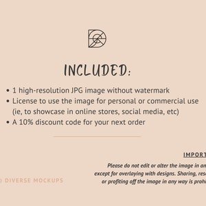 Pode incluir: Uma ilustra&ccedil;&atilde;o digital de um design geom&eacute;trico com o texto "INCLUDED:" e uma lista de itens inclu&iacute;dos na compra de um produto digital: uma imagem JPG de alta resolu&ccedil;&atilde;o sem marca d'&aacute;gua, uma licen&ccedil;a para usar a imagem para uso pessoal ou comercial, e um c&oacute;digo de desconto de 10% para seu pr&oacute;ximo pedido. O texto "IMPORTANT" tamb&eacute;m est&aacute; inclu&iacute;do com uma mensagem sobre n&atilde;o editar ou alterar a imagem de forma alguma, exceto para sobrepor com designs. Compartilhar, revender ou lucrar com a imagem de qualquer forma &eacute; proibido.