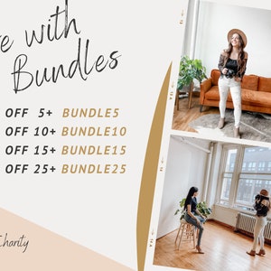 Pode incluir: Um gr&aacute;fico com texto que diz "Save with Bundles" e lista descontos para a compra de 5, 10, 15 ou 25 itens. Os descontos s&atilde;o de 20%, 30%, 40% e 50%, respectivamente. O texto "xo. Charity" est&aacute; na parte inferior do gr&aacute;fico.