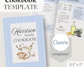 Editable Family Cookbook Template: Watercolor Design (Canva Digital Download)