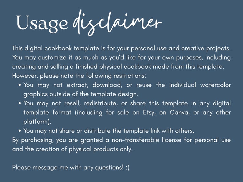 Editable Family Cookbook Template: Blue Stripe Design (canva Digital ...