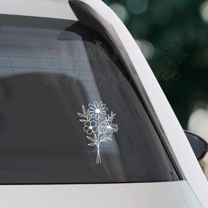 Flower Bundle - Vinyl Car Decal - Cute Bumper Sticker - Flower Sticker - Gift for Friend - Womens Car Decal - Trendy Sticker