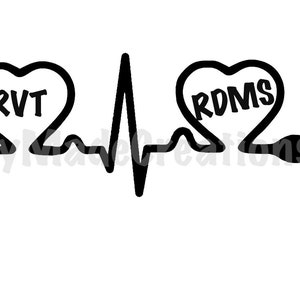RVT and RDMS registry decal with 2 hearts