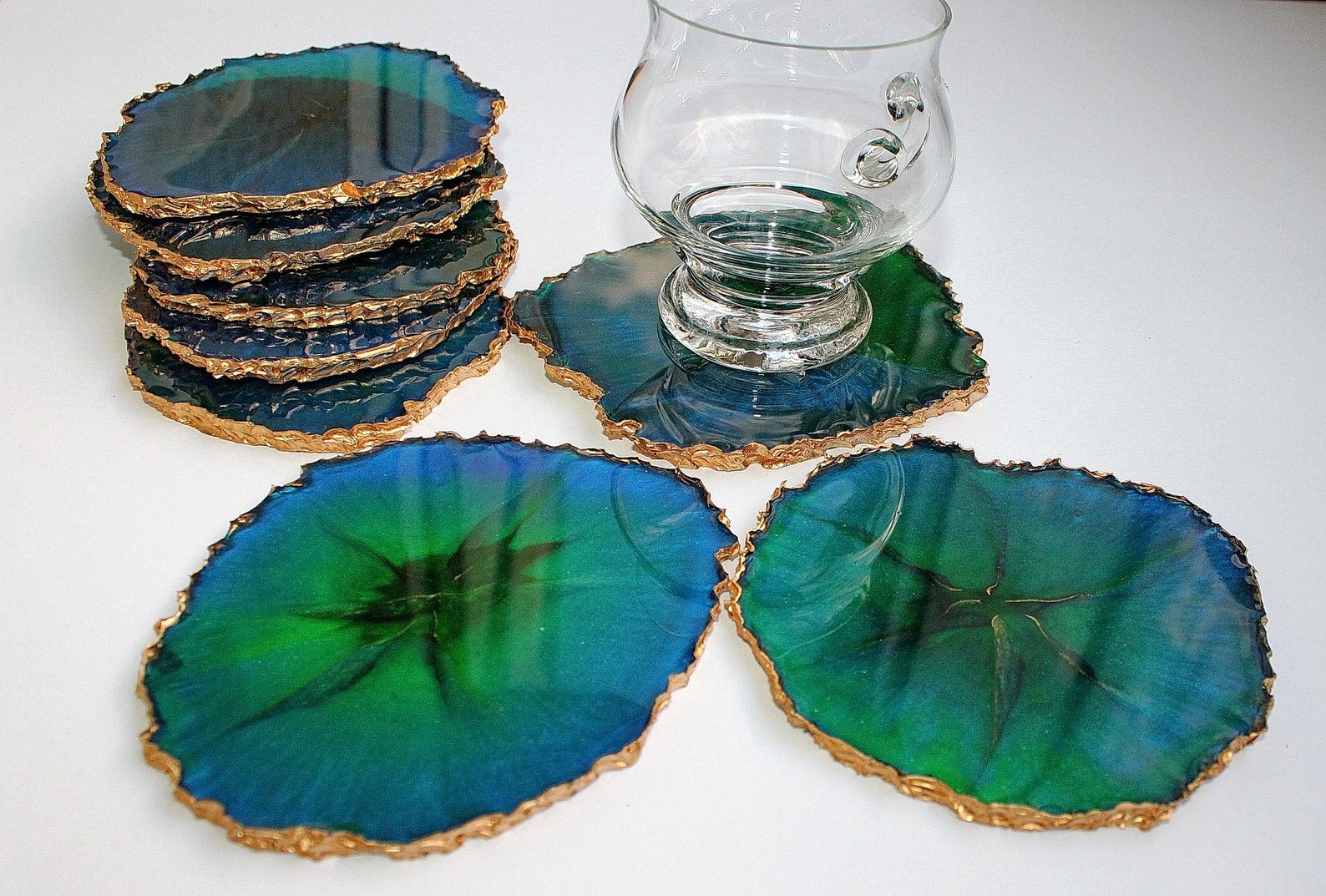 Epoxy Resin Geode Inspired Coasters. Etsy