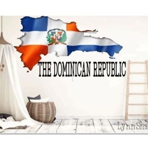 Sublimation digital map and flag of The Dominican Republic
