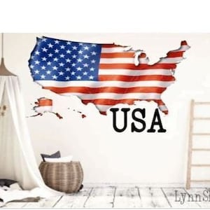 Sublimation United States flag and map