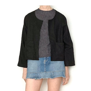 Vintage BOXY Crop Black Jacket / Size S - L