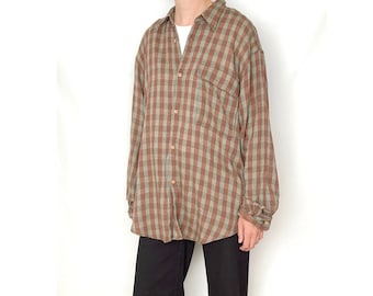 Vintage CALVIN KLEIN Plaid Shirt / Size M-L