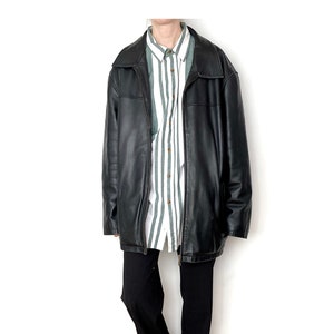 M.B. Italy 80s レザージャケット　ラムレザー　ステッチ　羊革 M.B. Italy 80s レザージャケット ラムレザー ステッチ 羊革