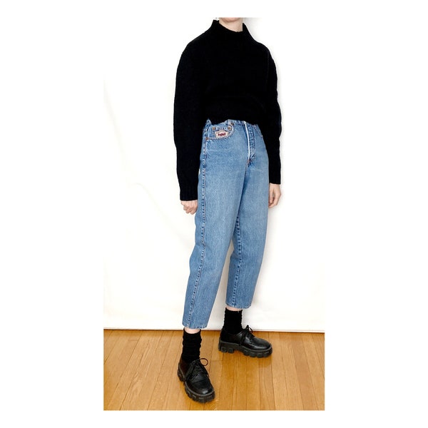 Vintage COTTON Crop Blue Jeans / Size XS 25" Waist