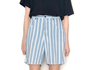Short à rayures en coton vintage / Taille de 32 à 33 po.