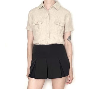 Vintage LINEN Collar Blouse / Size S