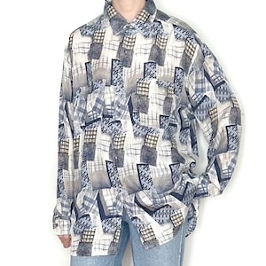 Vintage SILK Pattern Shirt / Size M - L