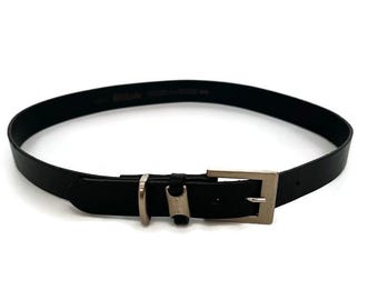Vintage LEATHER Black Detailed Belt / Size M - L