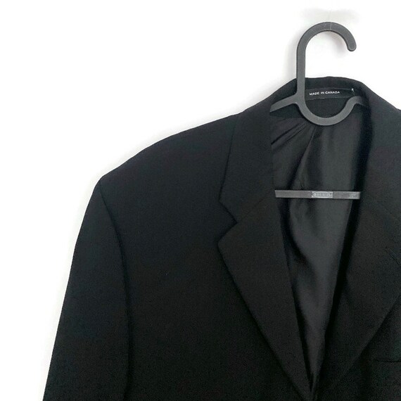 Vintage WOOL Black Boxy Blazer / Size L - image 10