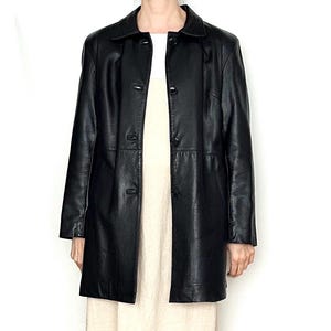 Vintage LEATHER Lambskin Black Jacket / Size M - L