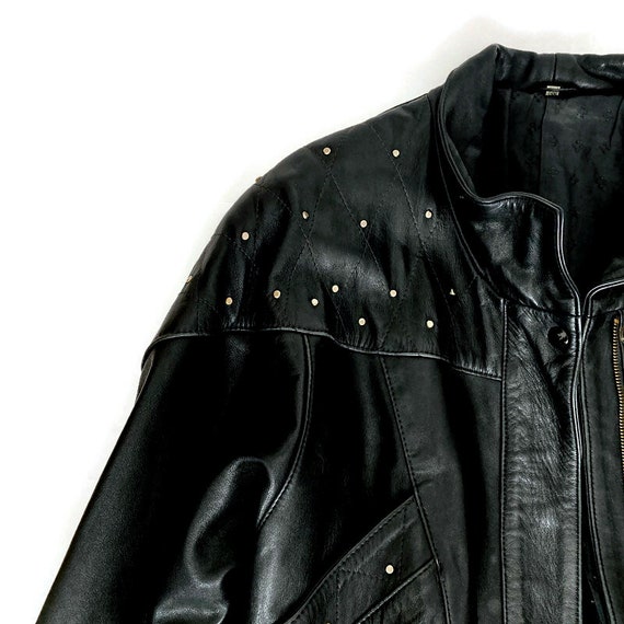 Vintage LEATHER Stud Jacket / Size M - image 9