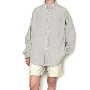 Vintage COTTON Stripe Collared Shirt / Size M - XL