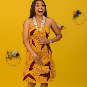 Elastic Ankara Dress - Etsy