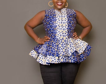 plus size african peplum top