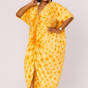 Tye and Dye Boubou with Cord| Ethnic Kaftan Maxi Dress| Women Clothing| Pluse Size Gown| Adire Boubou Gown| Gifts For Her | Gifts For Mom