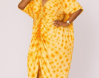 Tye and Dye Boubou with Cord| Ethnic Kaftan Maxi Dress| Women Clothing| Pluse Size Gown| Adire Boubou Gown| Gifts For Her | Gifts For Mom
