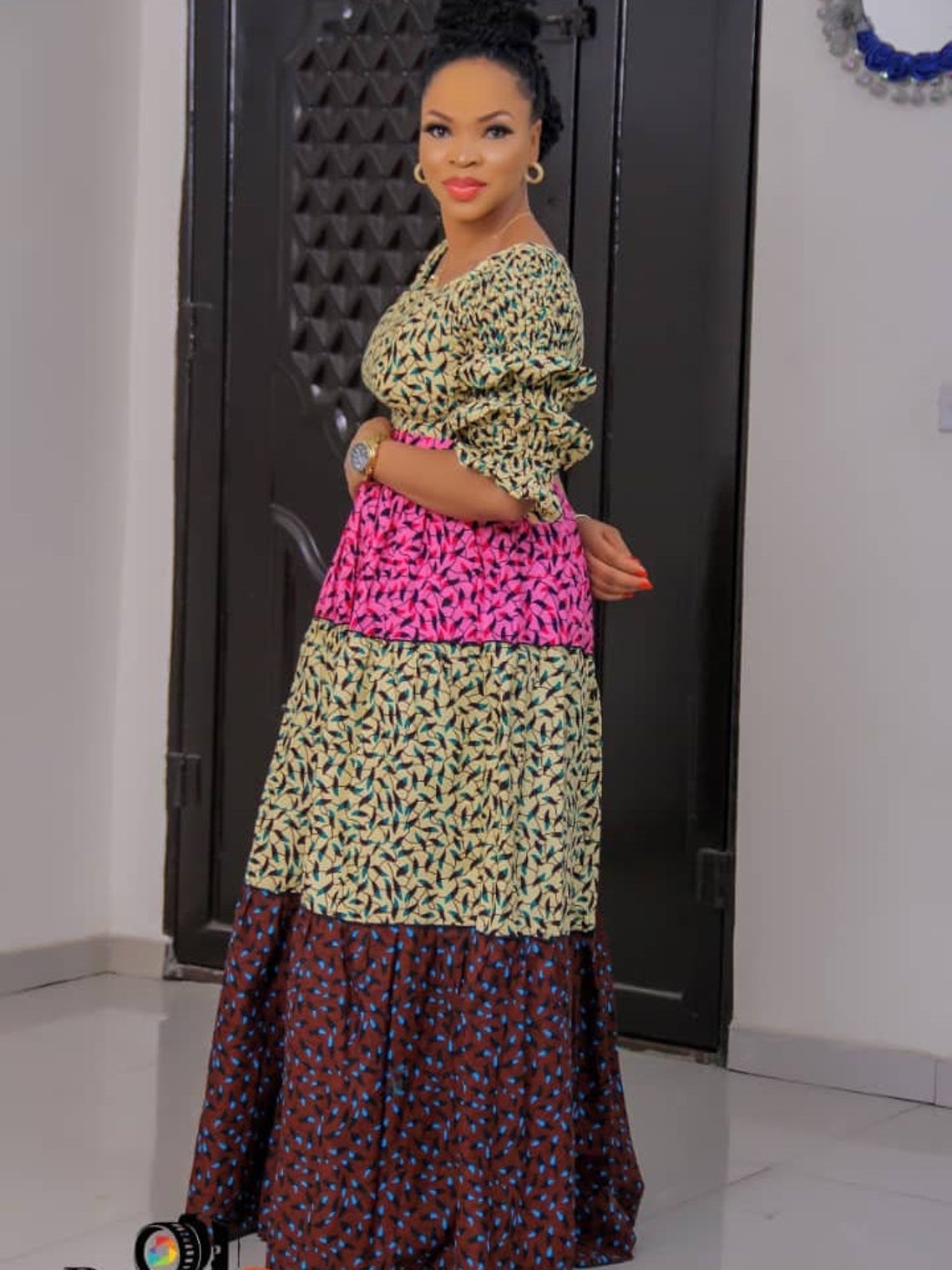 Mixed Print Dress