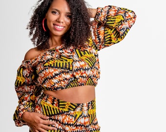 African 2 piece Set|African Crop Top with Pants| Ankara Pants and crop Top|African printblouse|Ankara Pants|African clothing|African fashion
