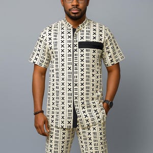 Ankara 2 set Men Dress| Gifts For Him| African outfit for men| Ankara two piece set for men| African print matching set| Ankara short sleeve