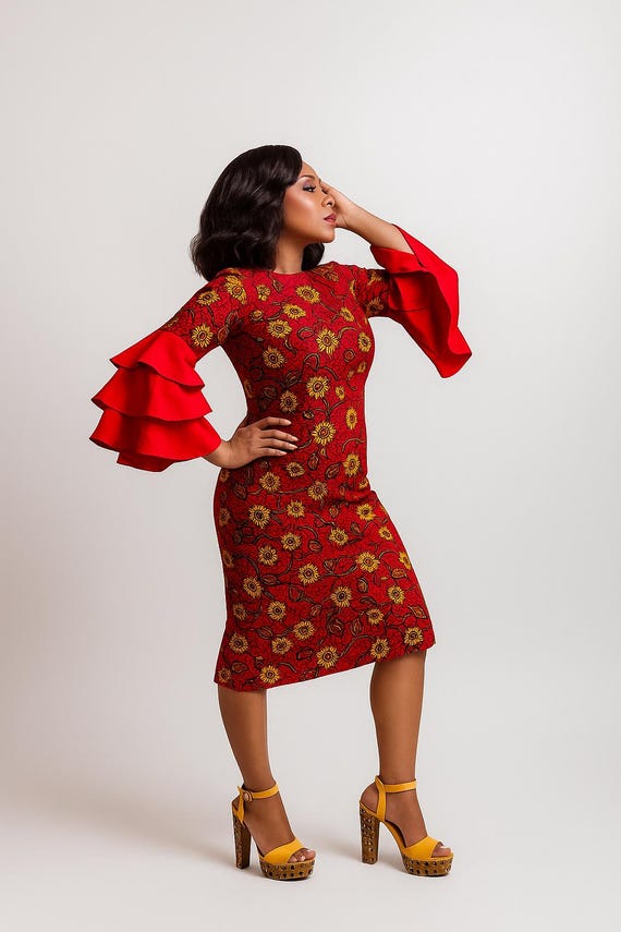 Ankara Fitted Dress| Ankara Gown| African Classic Gown| Gifts for Her| Gifts for Mom| Female Gown| African Print Gown| Wedding Party Gown
