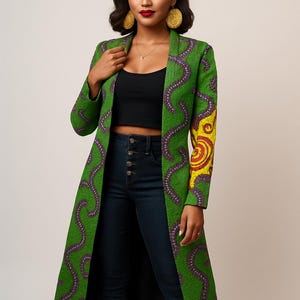 African Ankara jacket|African Print Long Jacket| African print long jacket|African clothing for women | Ankara duster African print| Gifts