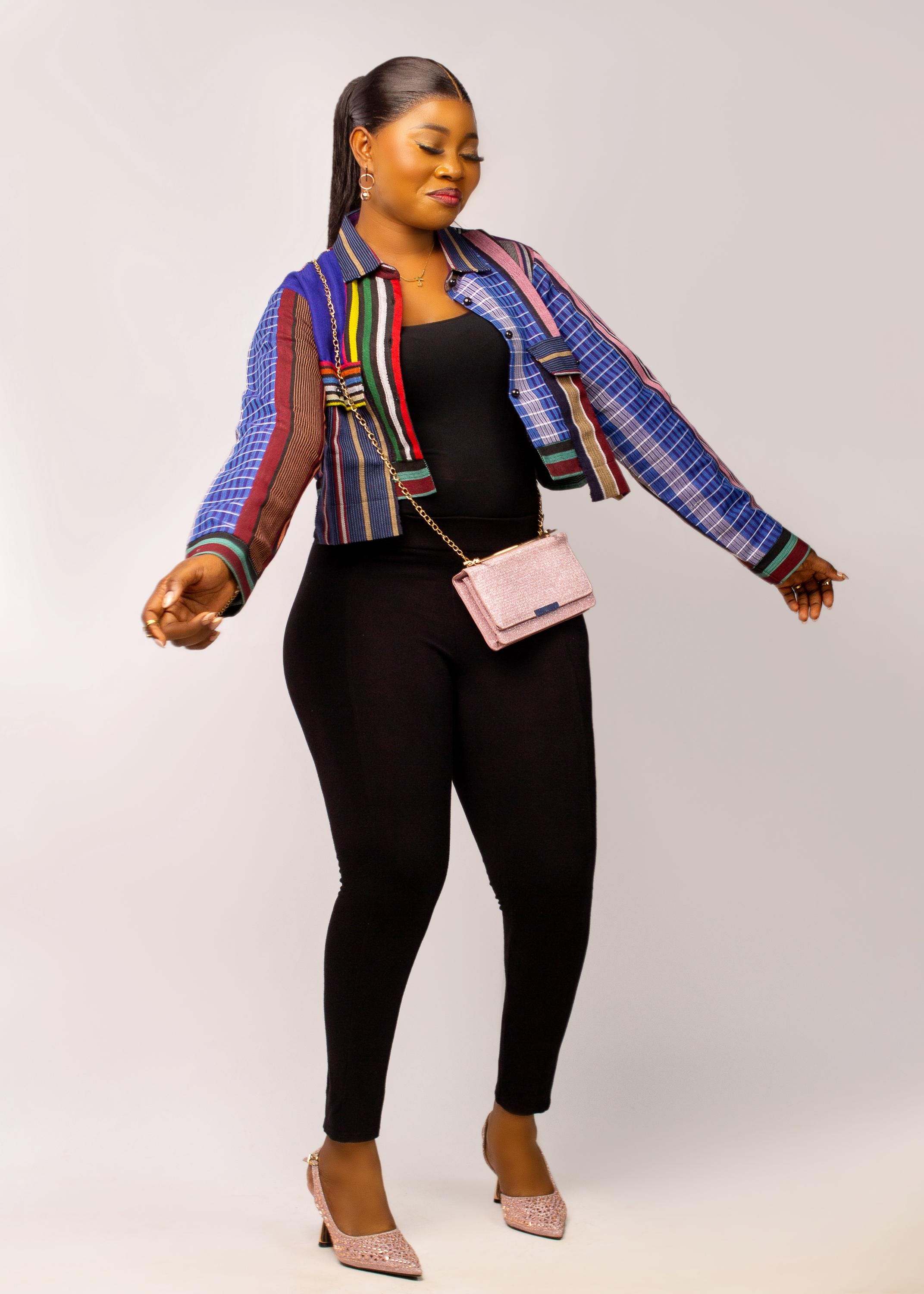 African Aso Oke Jacket| Handwoven Striped Blazer| Nigerian