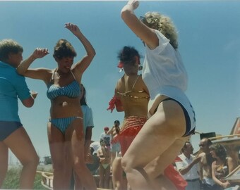 Original Photo Film Photography Vintage Colour Photo Group Photo Turkish Belly Dancer Vernacular Photography Dancing on Boat