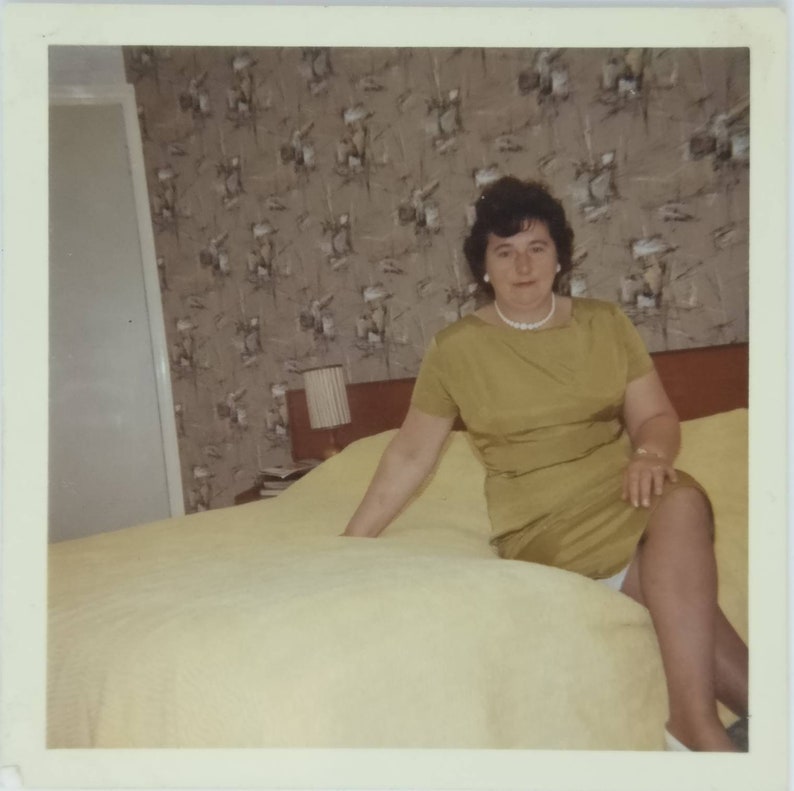 Vintage Colour Photo Lady Poses on Bed Approx. 1960s Original - Etsy UK