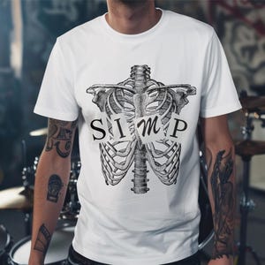 Unisex Softstyle Skeleton Simp Tee, Comfortable Graphic Shirt for Everyone, Perfect for Halloween, Gifts, Parties, Casual Wear