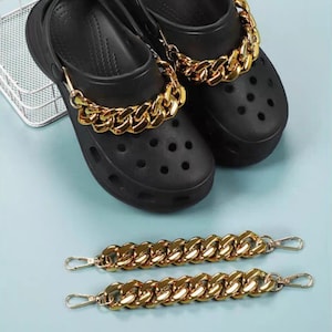 Golden Chain Silver Chain Croc Fashion Chain Croc Jibitz - Temu