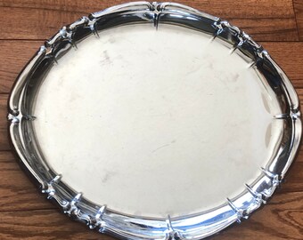 Vintage Oval Scalloped Chrome Tray Platter