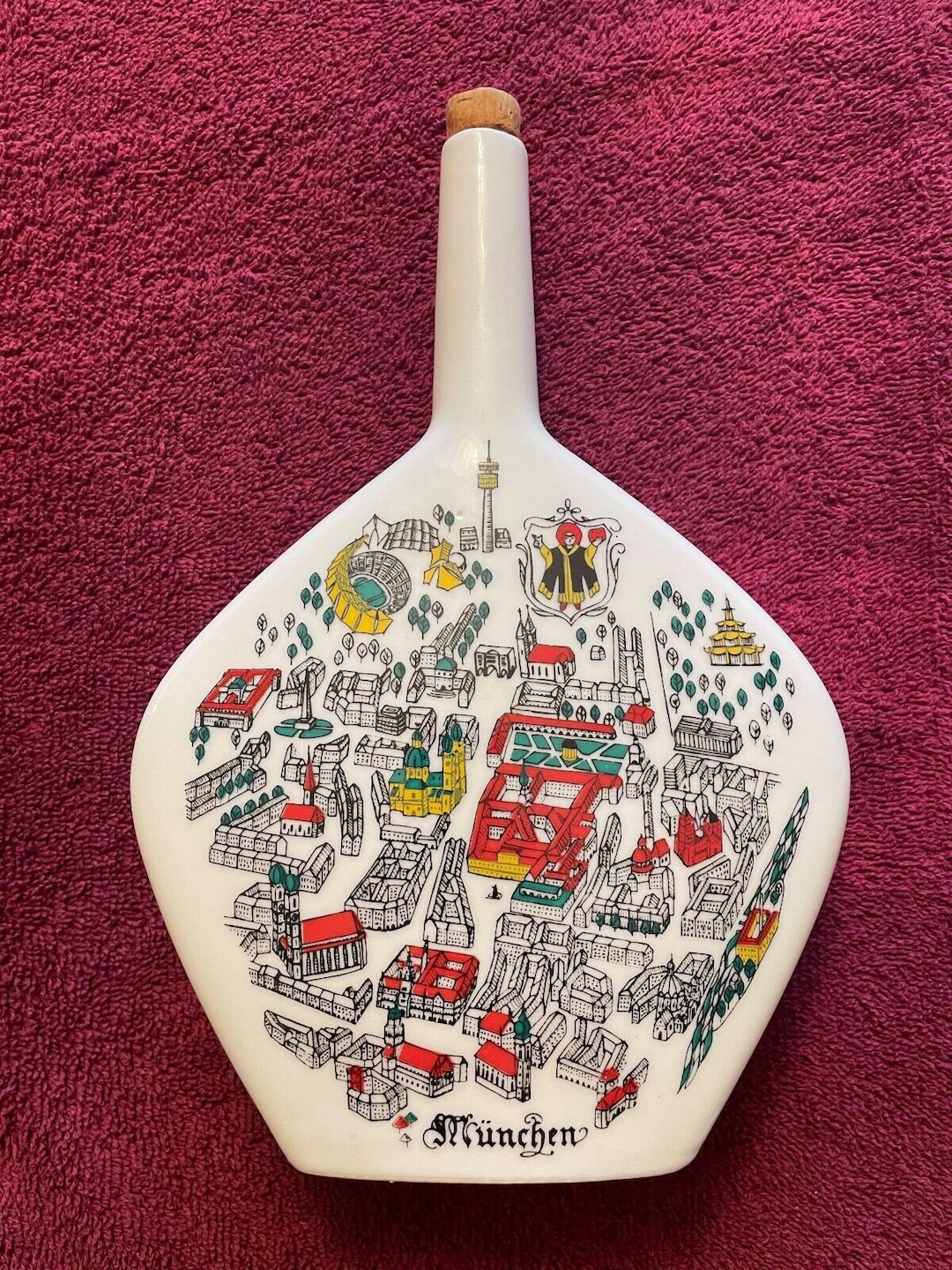 Vintage Munchen City German Ceramic Porcelain Decanter Bottle Etsy