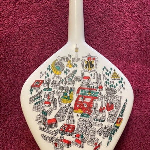 Vintage Munchen City German Ceramic Porcelain Decanter Bottle Made in Germany
