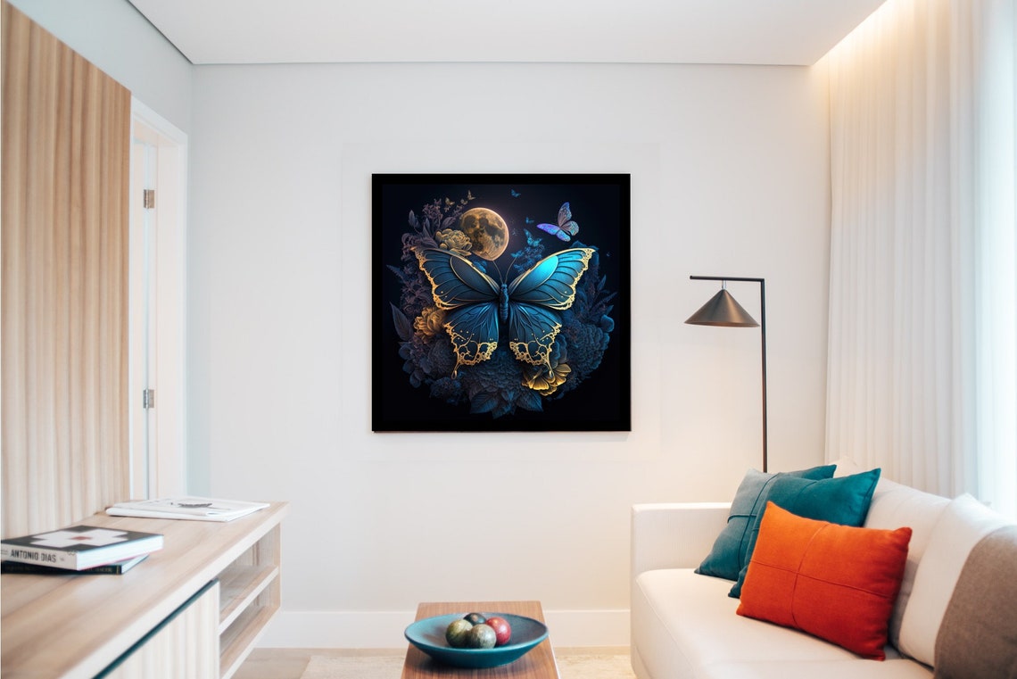 Butterfly Digital Art Print AI Generated Wall Art AI Art - Etsy