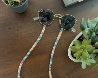 Boho Chic Sunglasses Chain: Colorful Cotton Blend Cord