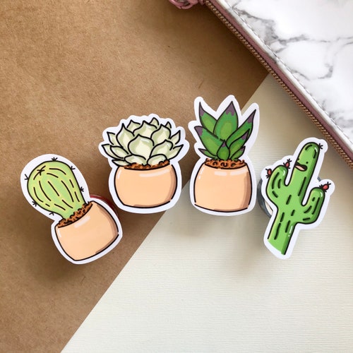 Succulent Stickers Cactus Stickers Water Bottle Stickers - Etsy
