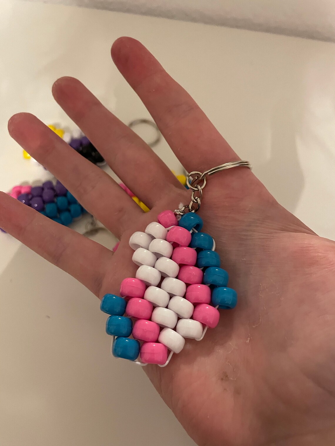 Pride Kandi Heart Keychains Etsy