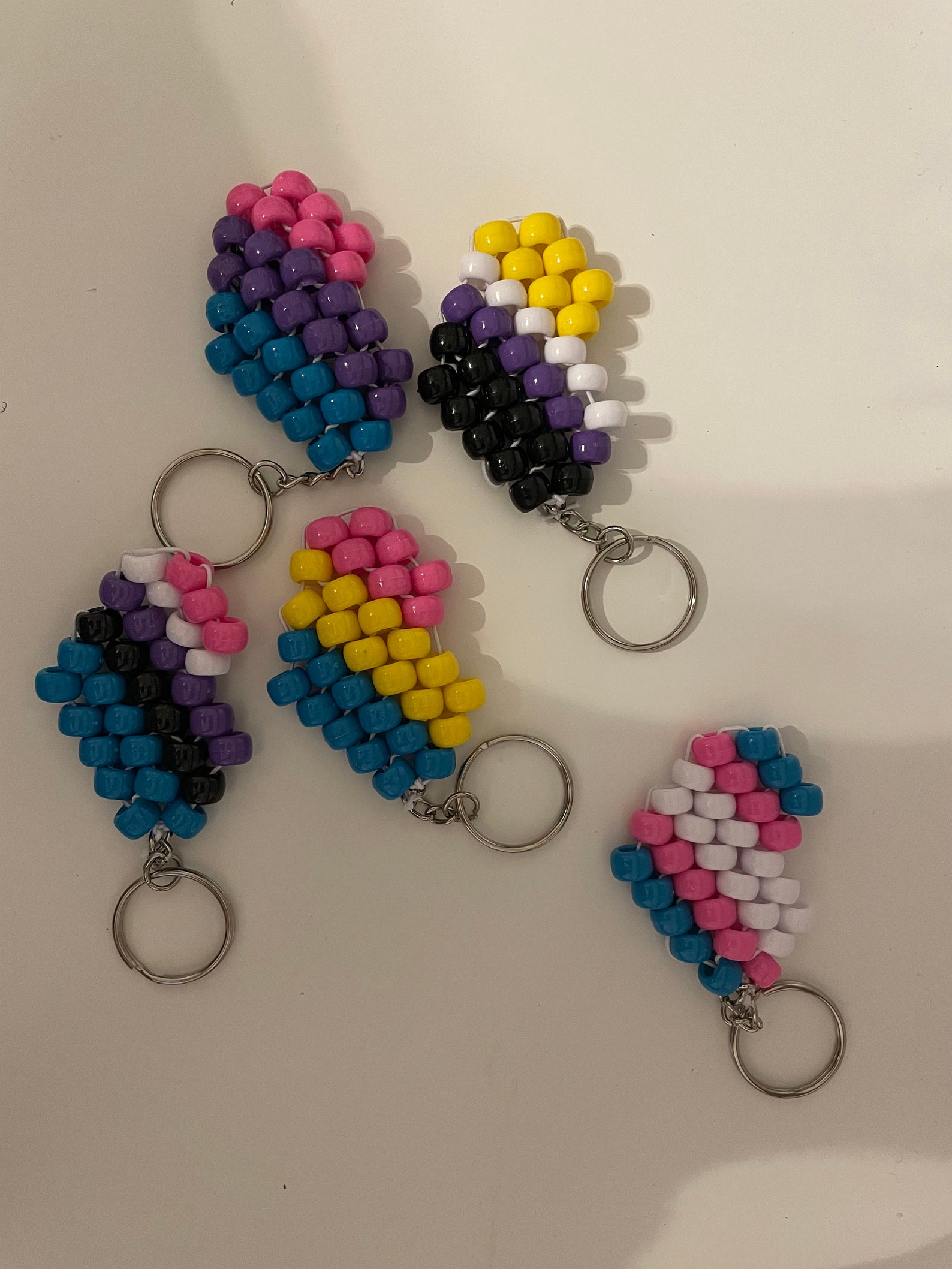 Pride Kandi Heart Keychains Etsy