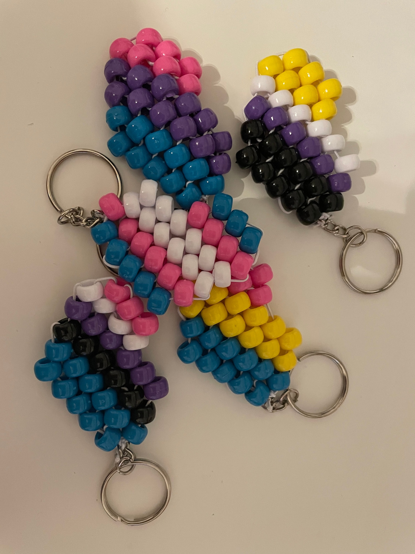 Pride Kandi Heart Keychains Etsy