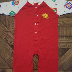 Vintage One Piece Footie Romper with Button Closures for 3 Month Old