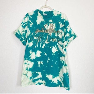 Custom Upcycled Bleach Reverse Tie Dye St. Louis Graphic Tee Unisex Mens XL Womens Oversized Short Sleeve Retro