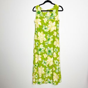 Jams World Hawaii Small Zebriscus Floral Sleeveless Button Front Midi Maxi Dress