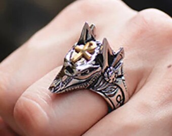 Anubis ring 925 silver Egy God who guides the dead rings Anubis the God of death rings Anubis ring 925 silver Egy God who guides the dead rings Anubis the God of death rings